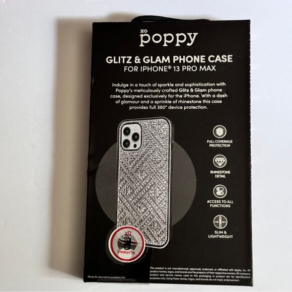 XO poppy Glitz & Glam Phone Case for IPhone 13 Pro Max - Picture 3 of 8